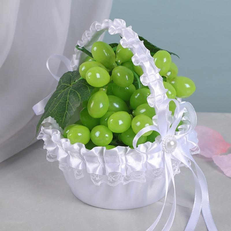 Fabric Wedding Flower Basket European Styles Petal Scattering Basket with Comfortable Grip For Flower Girls Formal Event