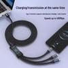 120W 3-in-1 Fast Charging Braided Data Cable for Huawei, Apple, and Type-C Devices with Digital Display