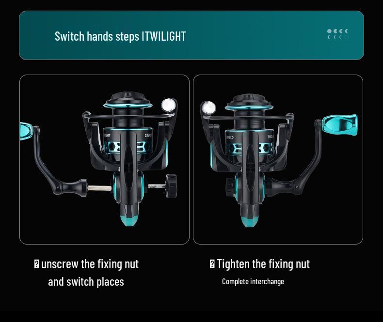 Haotun Zero-Gap Double Handle Spinning Reel: 5.2:1 Long-Cast, Squid & Micro-Object Fishing.