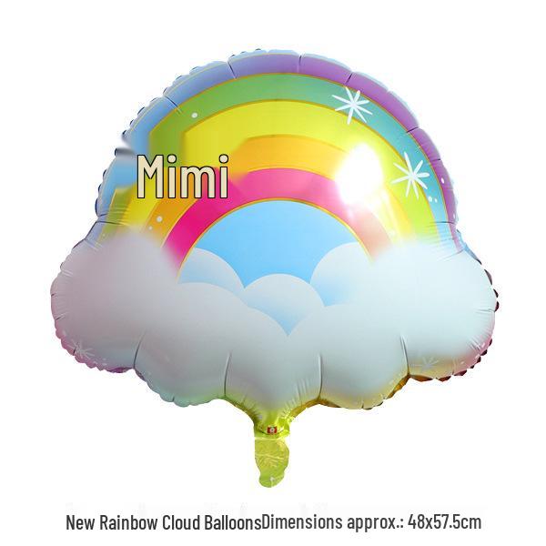 Rainbow Parachute Hot Air Balloon Birthday Decoration Foil Balloons