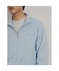 Binpolmen Textured Quarter-Zip Long Sleeve T-Shirt Sky Blue