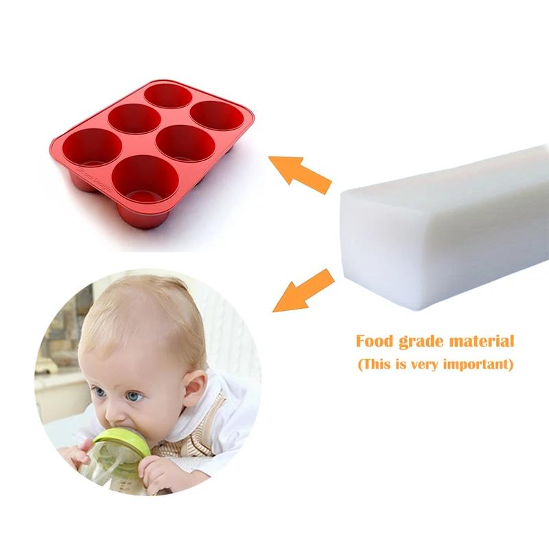 6 Cup Silicone Jumbo Muffin Pan Giant Silicone Cupcake Pan/Cups Deep Popover Pan Large Muffin Pans Baking Cheesecake Bites  D031