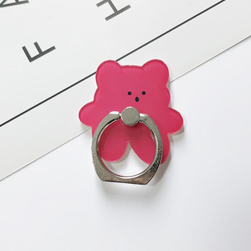 Cute Bear Phone Holder Flowers Finger Ring Stand Lazy Bracket Phone Kickstand