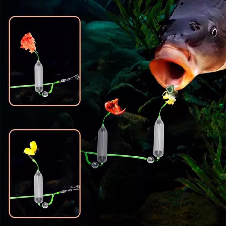 30pcs Professional Floating Carps Fishing Hair Rigs Hook Buoyance Carps Hook Float Tube For Underwater Hook Positioning