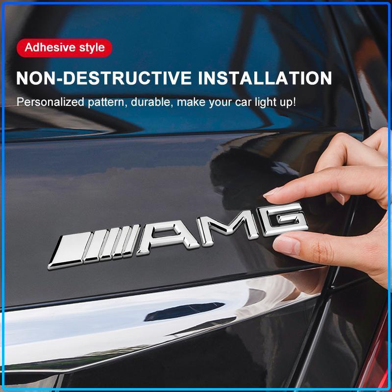 Para Mercedes Benz AMG A B C E G R S CLA CLK C320 C350 C400 E200 S400 V177 W177 W124 W168 W169 1 Pieza Insignia Emblema Decoración de Carrocería de Maletero de Coche Pegatina 3D