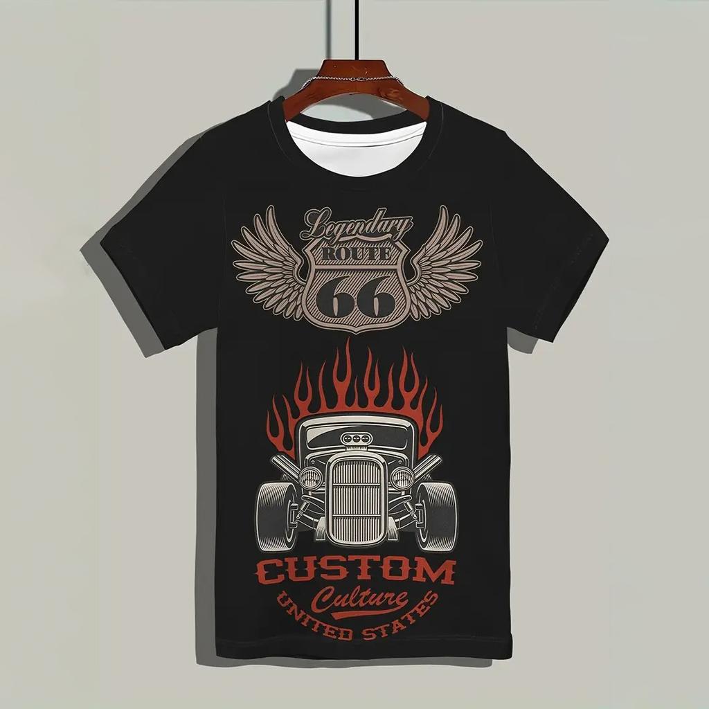 Vintage Men's T Shirt Pattern Print Casual Short Sleeve Tee O Neck Pullover Fashion Male T-Shirts Oversized Clothing Sportwear