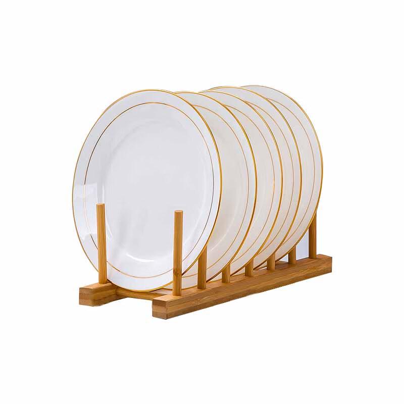 Dan Shi Zhi Yuan 9-inch Gold-Rimmed Ceramic Dinner Plate Set
