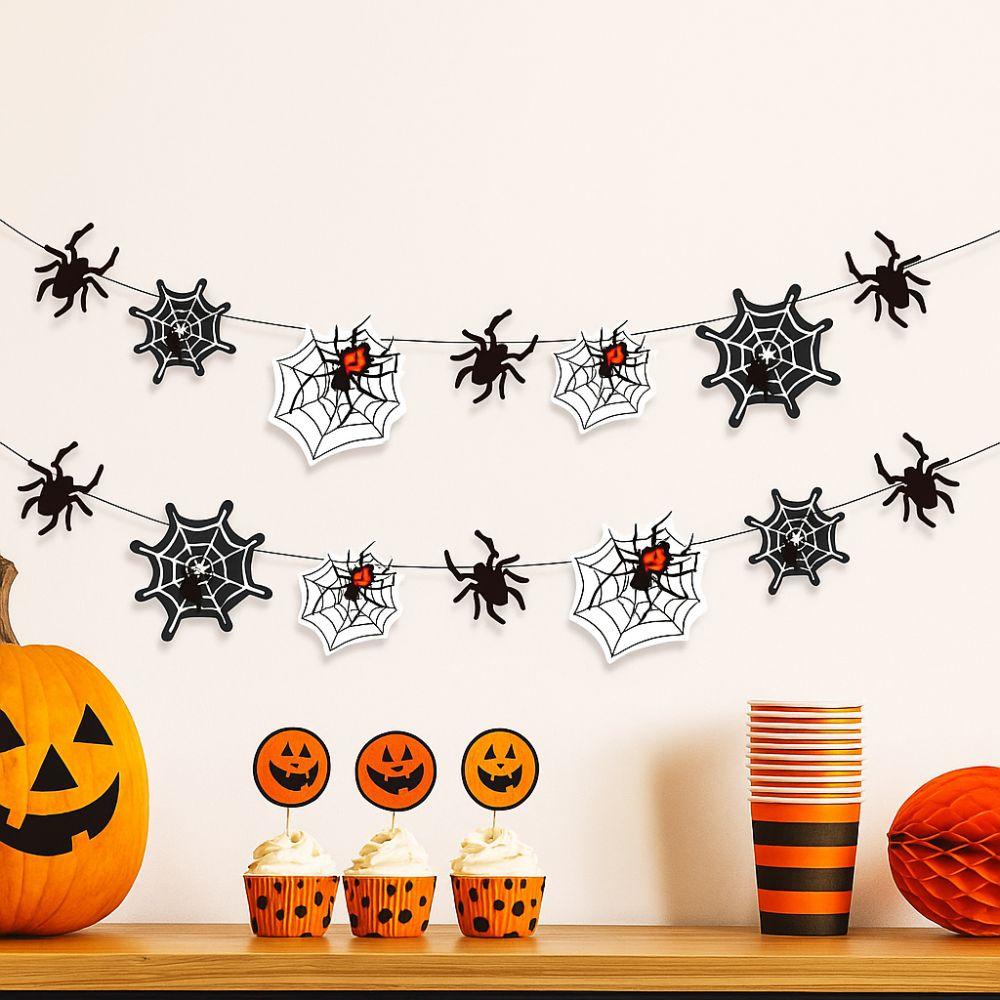 Black Halloween Spider Banner Scary Happy Halloween Decoration  Halloween Party