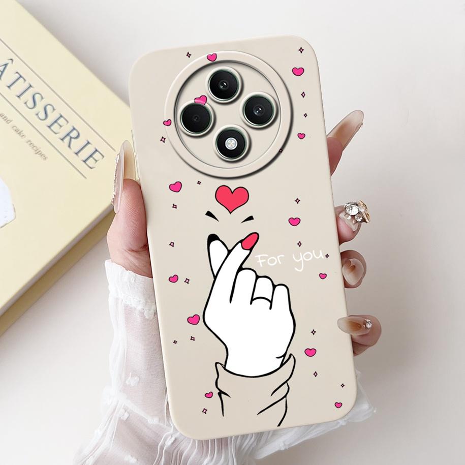 For OPPO Reno 12F 5G Case 2024 Fashion Pretty Girls Soft Liquid Silicone Shockproof Cover For OPPO Reno12 F 4G Reno 12 FS Bumper