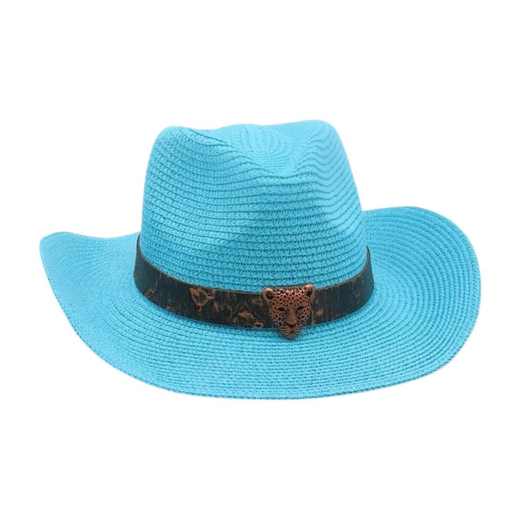 Premium Ethnic Style Woven Straw Hat Women'S Beach Beach Travel Straw Hat Western Cowboy Hat