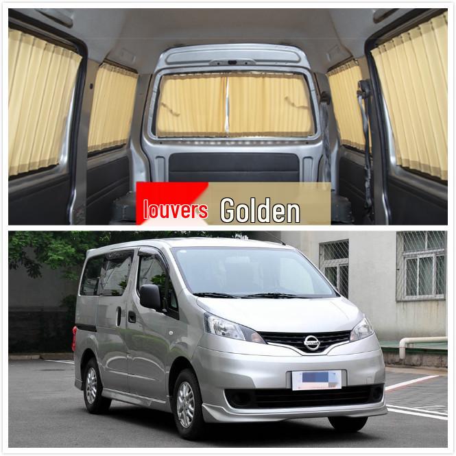 Rideaux pare-soleil pour voiture Nissan NV200: Isolation thermique, Bloquant la lumière, avec rail spécial pour montage en voiture.