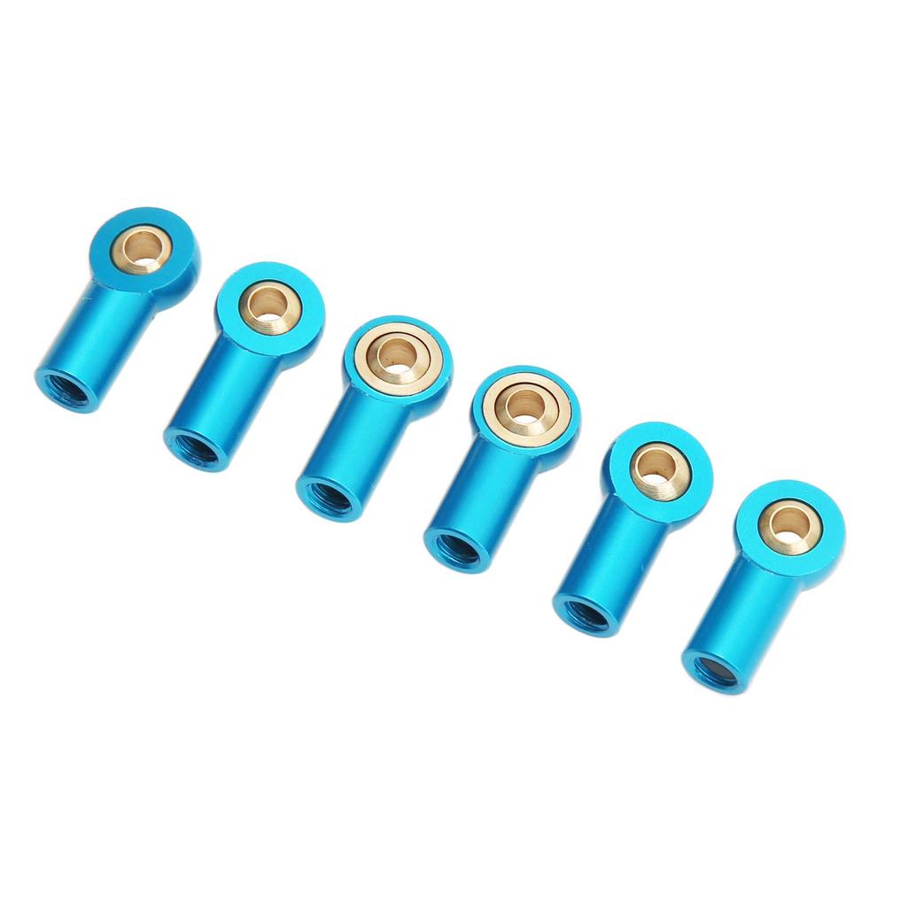 6Pcs Aluminum Alloy M3 Link Rod Tie Rod End Ball Head Joint Holder for 1 10 RC Car Blue