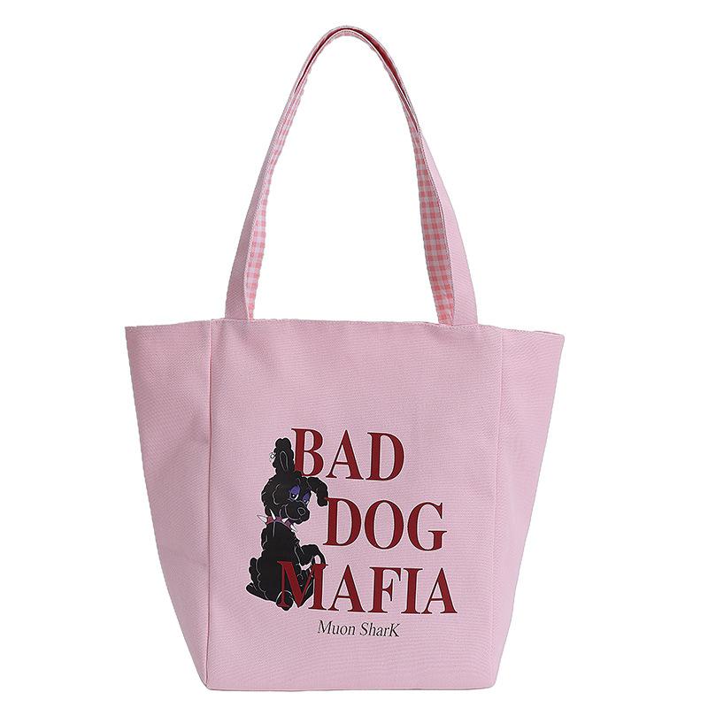 

Fashion Canvas Bag New Large Capacity Tote Bag Shoulder Commuter Women s Bag рожевий