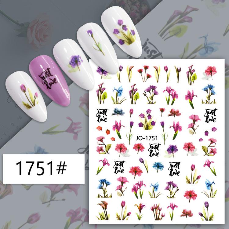 3D Colorful Flower Nail Art Stickers - Sunflower & Rose Self-Adhesive Decals