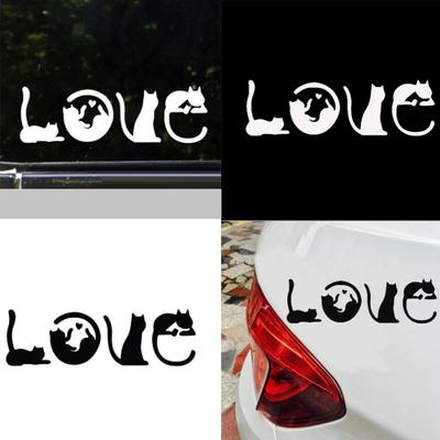 Gatti che scrivono AMORE Carino Animale Domestico Auto-Styling Veicolo Corpo Finestra Decalcomanie Adesivo Decorazione