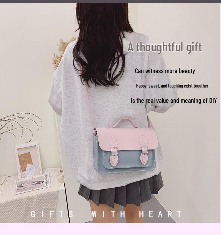 CC Retro Style DIY Color Block Women's Crossbody Shoulder Bag – Perfect Gift for Girlfriend
