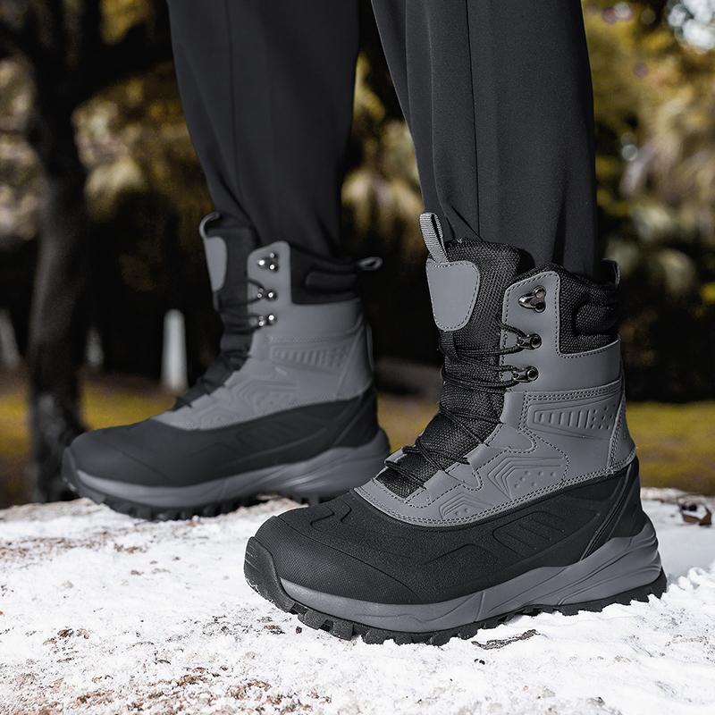 Bottes de Neige d'Hiver pour Homme Mi-hautes Semelle Épaisse Peluche Antidérapantes Résistantes à l'Usure Grande Taille Bottes de Neige pour l'Hiver Bottes d'Hiver pour Homme