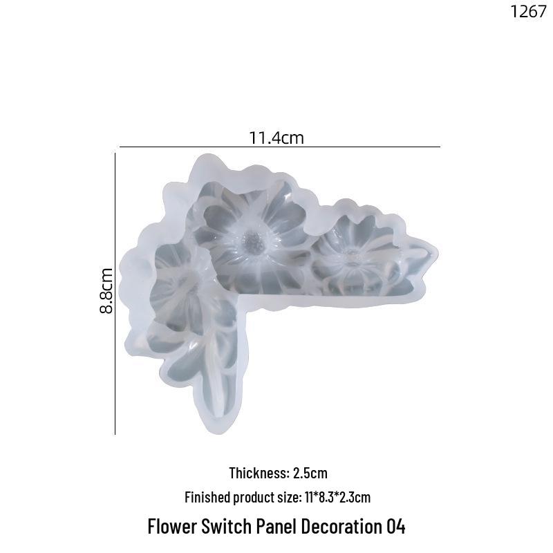 Silicone Mold for DIY Crystal Resin Flower Switch Panel Decoration (Poppy Design)