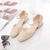 Close Toe Sandals Woman ,Square Toe Low Heels , New Soft Work Shoes ,Ankle Buckle Strap ,Back Zipp ,Apricot ,Beige ,Dropshipping