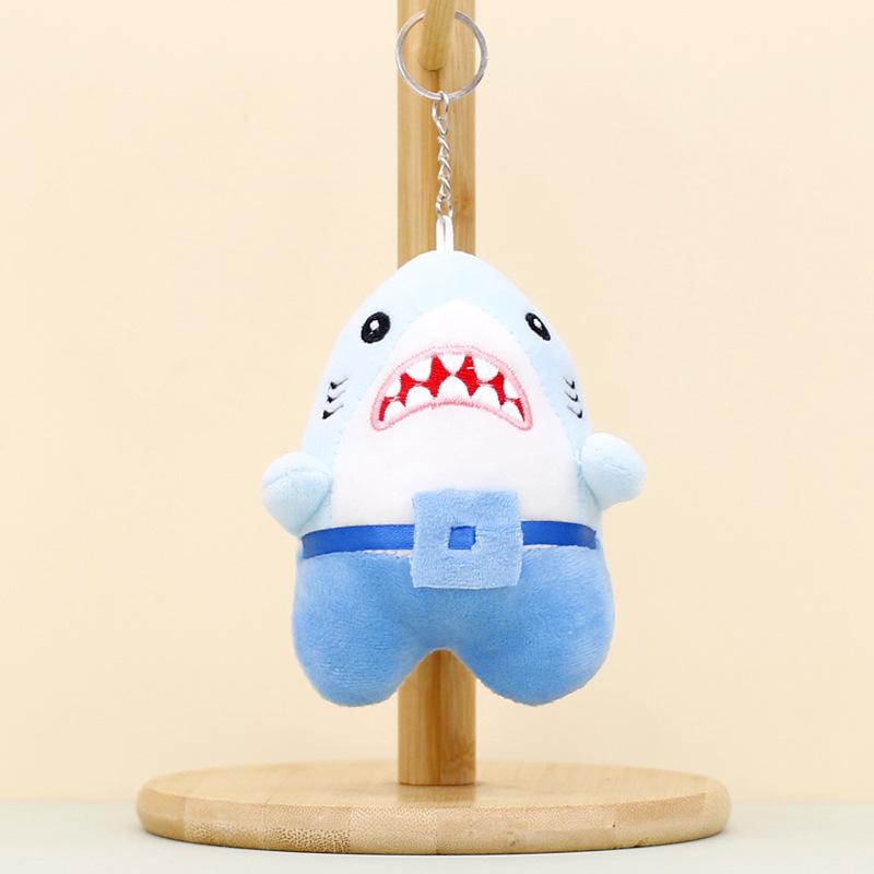 

Shark Plush Pink Keychain Cute Bag Charm Soft Stuffed Animal Short Toy Plush Blue Shark