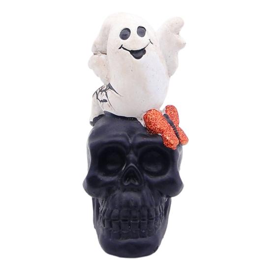 Halloween Birds Skull Ornament Gothic Eerie Skull Sculpture Festive Atmosphere Halloween Tabletop Decoration