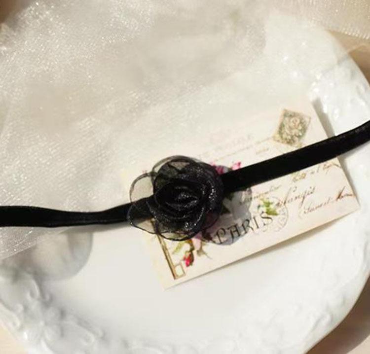 Black 3D Butterfly Lace Choker Necklace - Handmade Jewelry