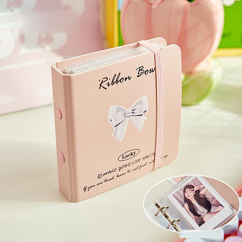 

3 Inch Kpop Idol Po Album 20 Pockets Mini Small Card Book Bowknot Pocard Collection Books
