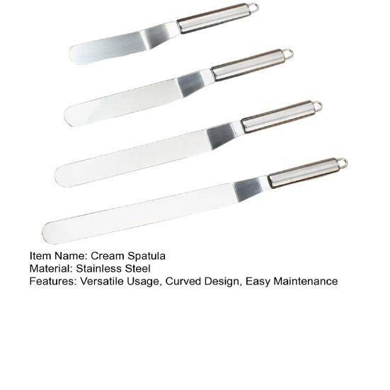 Stainless Steel Cream Spatula Curved Icing Tool for Cake Decorating 6/8/10/12 Inch Comfortable Handle DIY Cake Tools Frosting Utensils