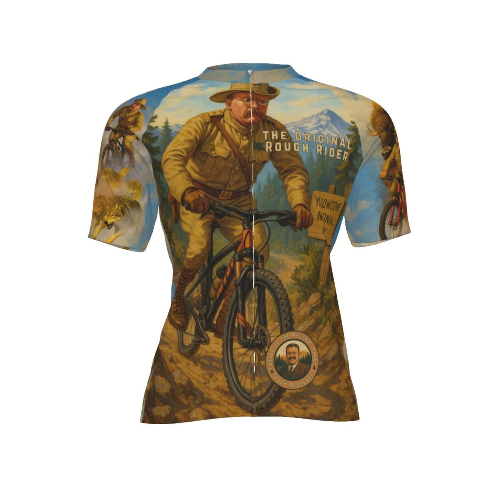 The Original Rough Rider MTB Jersey - Theodore Roosevelt Cycling Jersey - Yellowstone 2XL