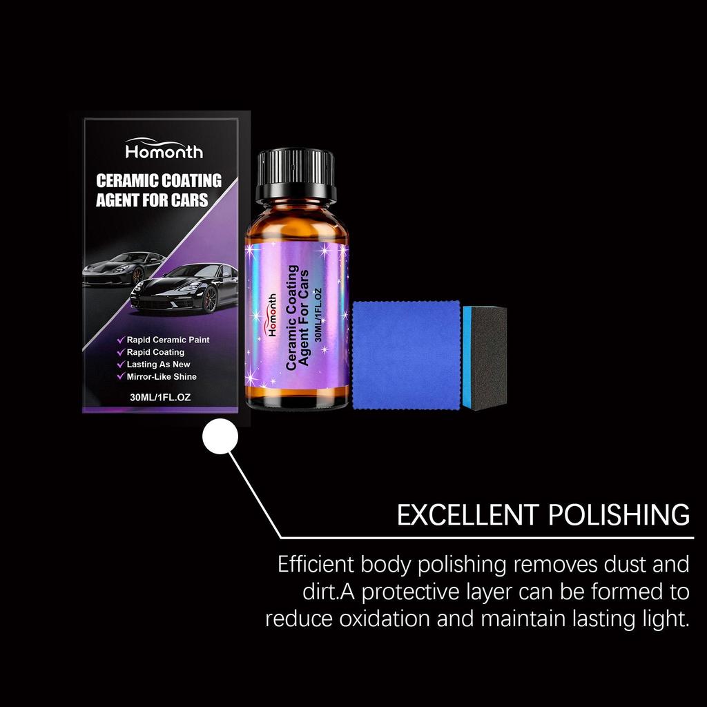 Homonth car coating agent, smooth surface cleaning, decontamination, restore luster, easy to operate, daily maintenance 1set