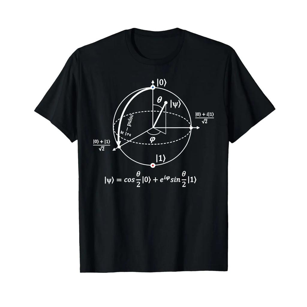Bloch Sphere Of Quantum Information Physics And Science T Shirt Vintage Washed Homme Graphic Versatile Breathable Fashion Soft