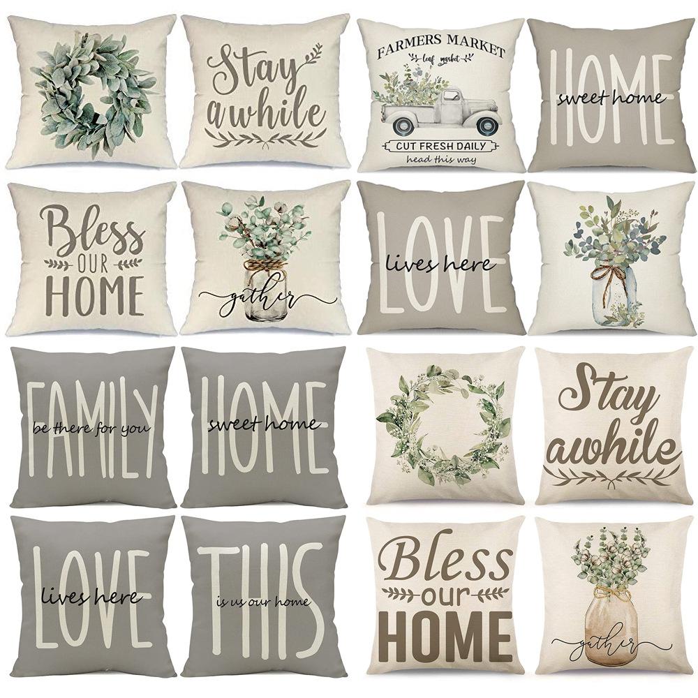 Flax Popular Pillowcase Nordic Home Decoration Pillow Office Car Cushions