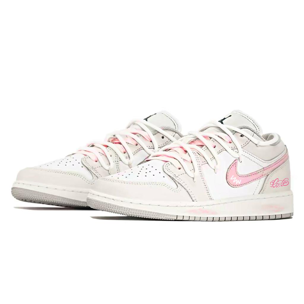 Jordan Air Jordan 1 Low SE Pelle Basse Scarpe da Basket Vintage Unisex Beige Rosa FQ8041-300(Team1716-)