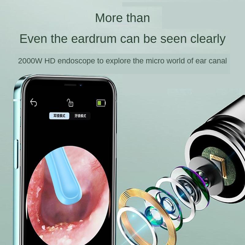 Wireless Visual Silicone Ear Spoon Endoscope Earpick Camera Otoscope Safe Ear Cleaner For Kids & Adults