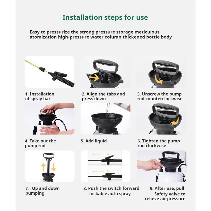 Household Cleaning Spray Bottle Gardening Watering Car Wash Shoulder Sprayer Air Pressure Spray Bottle