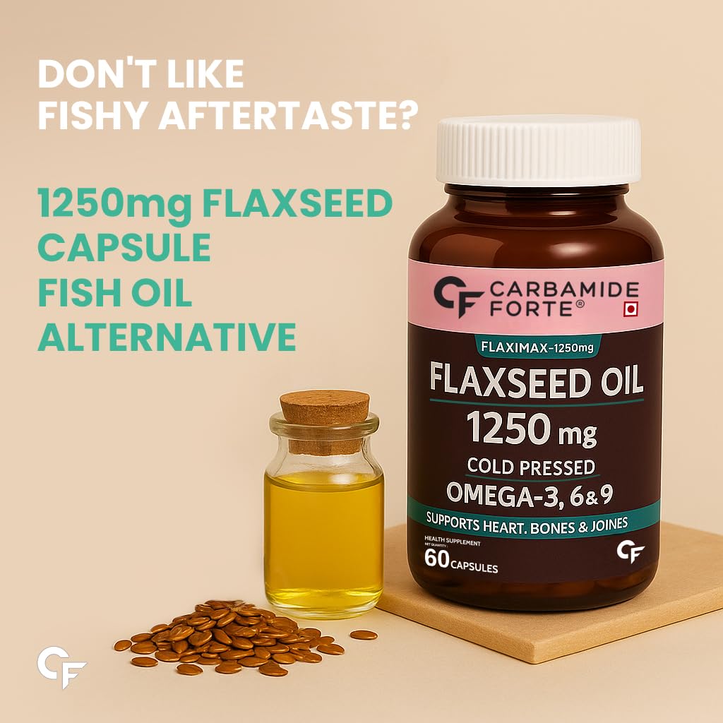 Carbamide Forte Kaltgepresste Omega 3 6 9 Kapseln 1250 mg Pflanzenbasiert Tägliche Wellness-Unterstützung 60 Kapseln