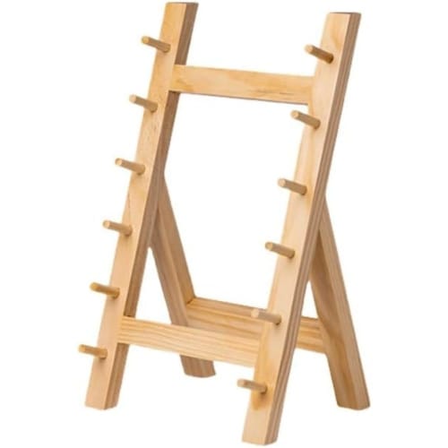 Guyyelt Wooden Knife Stand, Simple Japanese Style White Pine Knife Holder (6 Tiers)