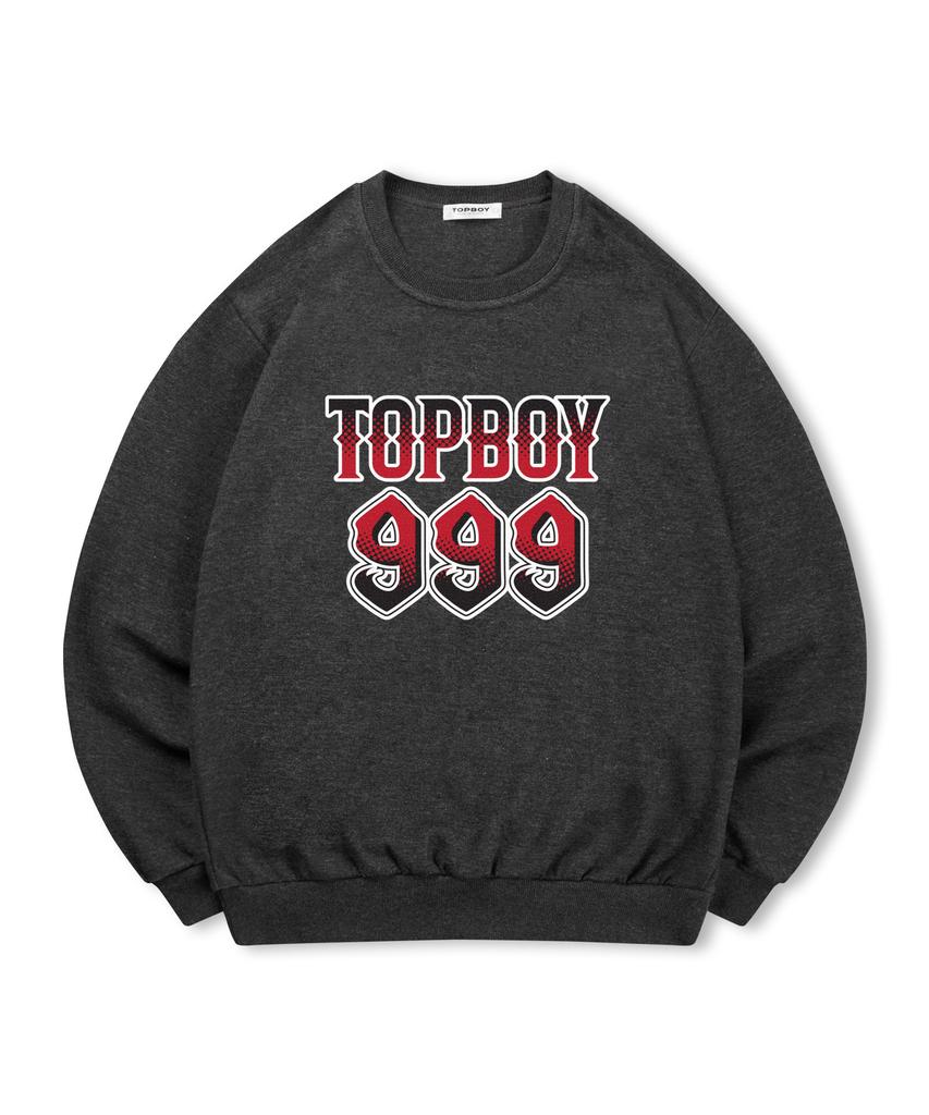 TOPBOY [Non-Fleece Or Fleece-Lined] 999 Dot Number Print Sweatshirt (Type B)