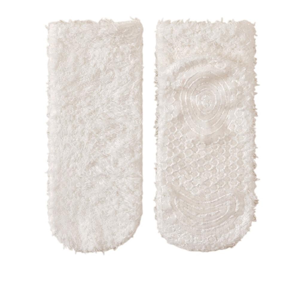 Silicone Grip Floor Socks Non-Slip Tube Socks Cozy Coral Fleece Socks  Autumn Winter Home Wear