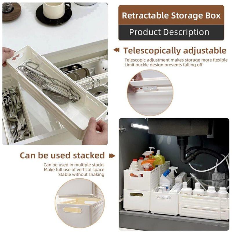 ABBP-Expandable Plastic Storage Boxes, Multi-Purpose Folding Organizer, Drawer Storage Divider For Bedroom, Kitchen Storage