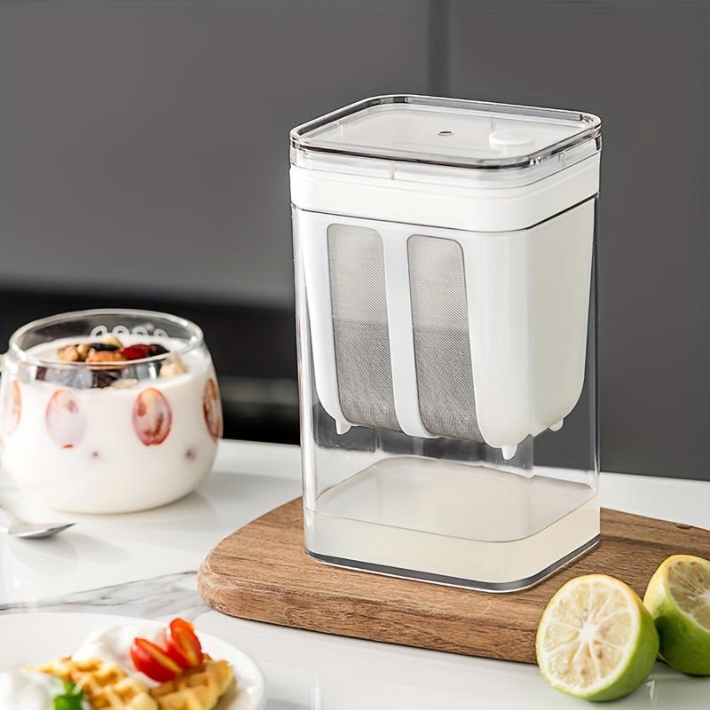 Greek Yogurt Making Set - Ultra Fine Mesh Strainer And Sturdy Flip-Top Rectangular Storage Box, Household Use