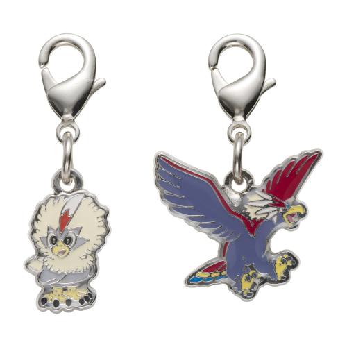 

[Pokemon] Pokemon Center National Pokedex Metal Charm - Rufflet (#627) & Braviary (#628)