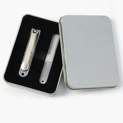 Altipia Vitarito Blechdose Nagelknipser 2-teiliges Set Silber