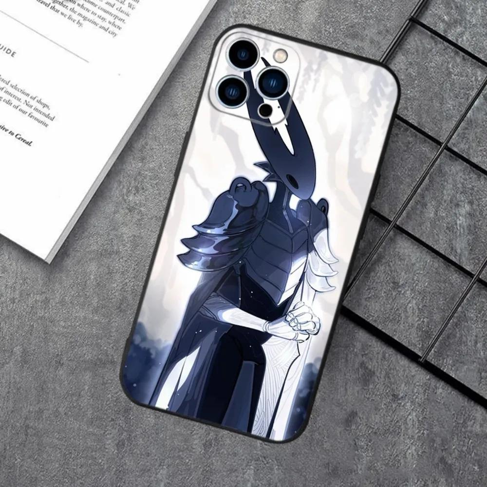 H-Hollow Knight Phone Case For Apple iPhone 15,14,13,12,11,XS,XR,X,8,7,Pro,Max,Plus,mini Silicone Black Cover