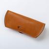 British Green Eyeglass Case, Free Engraving, Made in England with Genuine Bridle Leather, for Men and Women (Brown)