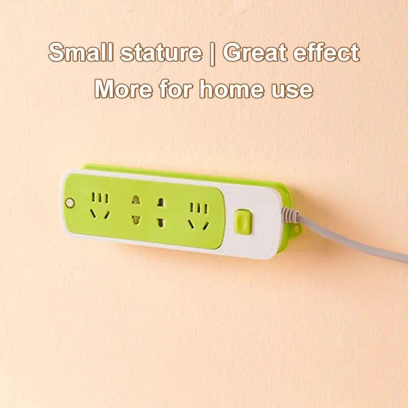 1Pc Wall-Mounted Plug Fixer Sticker Punch-free Home Self-Adhesive Socket Fixer Cable Wire Organizer Seamless Power Strip Holder