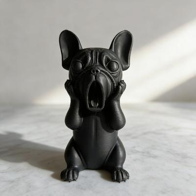 Screaming Bulldog Statue Ornament, Shocking Scream Evil Dog Sculpture, Standing Puppy Decoration, Dog Enthusiast Decoration
