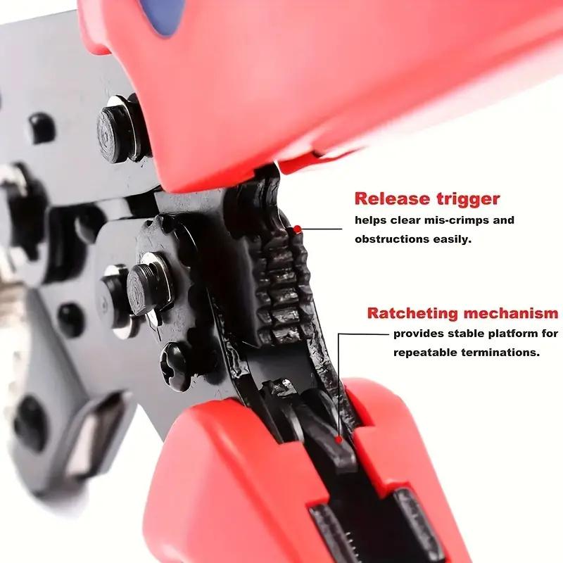 SN-58B Spring Crimping Pliers Ratcheting Wire Crimper Tools Multifunctional Manual Terminal Crimping Pliers 0.25-1.5mm² 23-16AWG