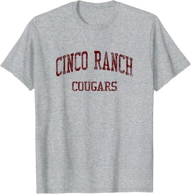 Stredoškolské tričko Cinco Ranch High School HS Katy TX Vintage Športové Unisex