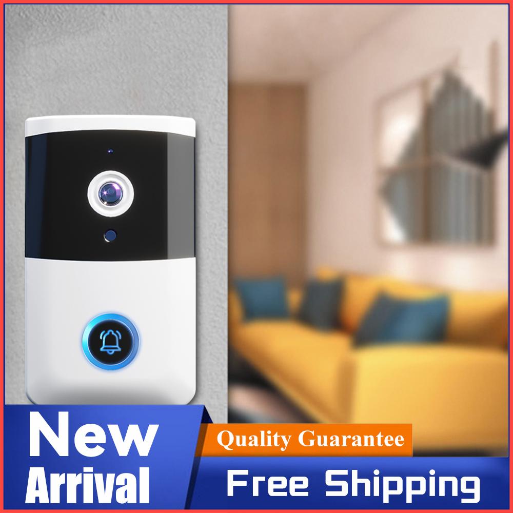 WiFi Wireless Video Doorbell IR Night Vision Visual Doorbell Two-way Audio Home Door Bell for Home Security Alarm System
